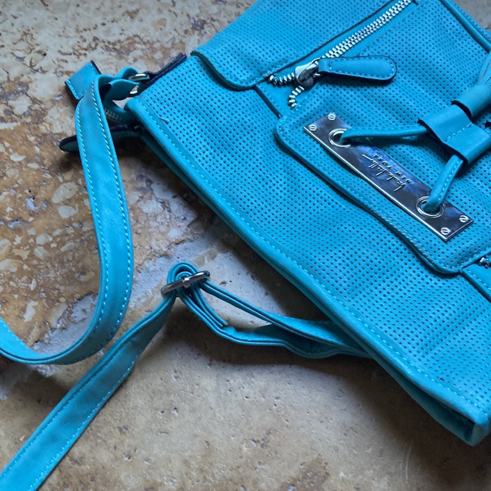 Nicole Miller New York teal purse handbag new fringe - Picture 5 of 16